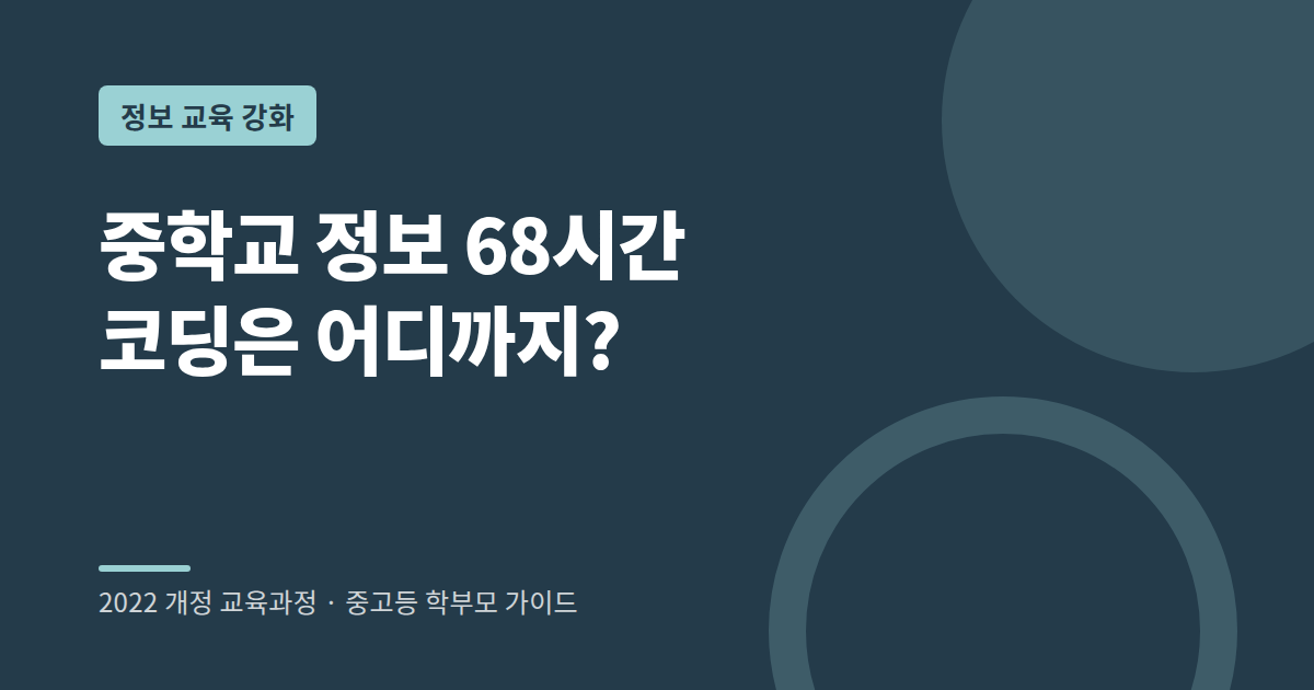 중학교 정보 수업 68시간 확대 내용